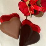 Solid Chocolate Flat Hearts in Cello (foil-wrapped)